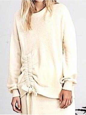 TIBI Crewneck Sweater with Waist Tie‎ Detail